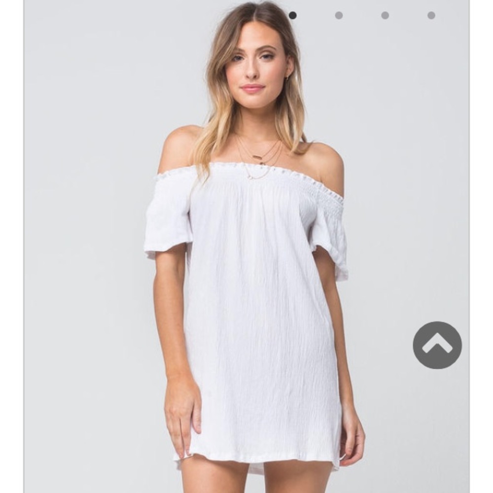 White off-the-shoulder gauze dress